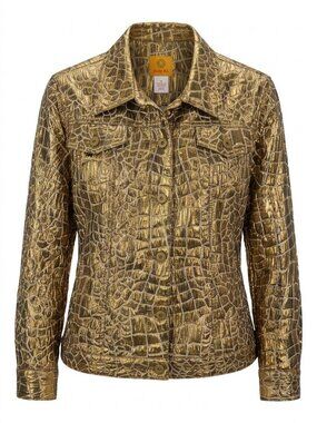 Metallic gold textured jacket, Ruby Rd. Brand, Size 14